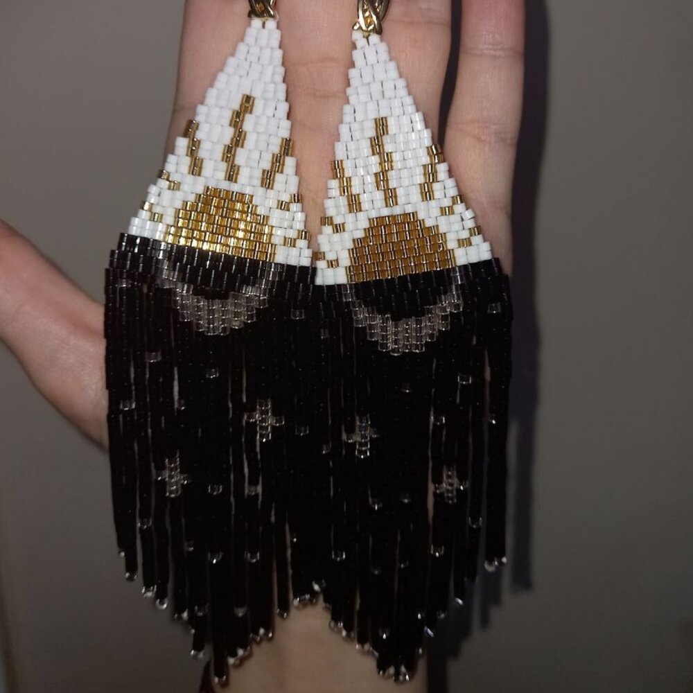 ☀️ Sun & Moon Beaded Earrings – 18K Gold Plated Hooks ✨